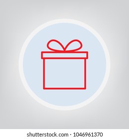 red gift box icon- vector illustration