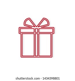 red gift box icon- vector illustration