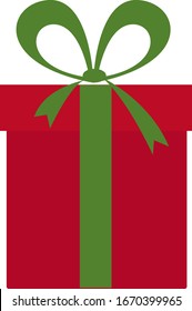 Red gift box, illustration, vector on white background.