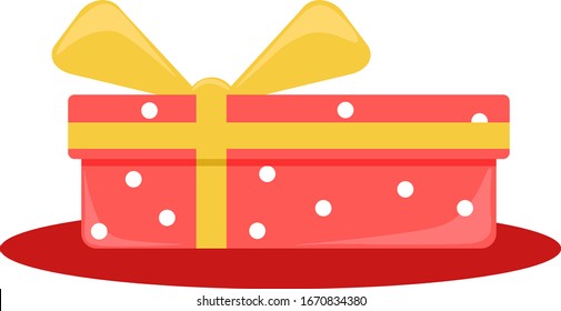 Caja de regalo roja, ilustración, vector sobre fondo blanco.