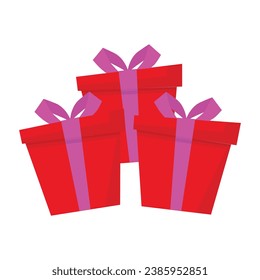 Red gift box. Illustration Vector