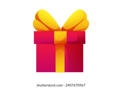 Caja de regalo roja Pegatina de año nuevo
