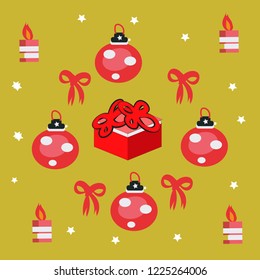 Red gift box with ribbon and bow.