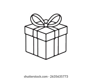 Red gift box with ribbon isolated on white background for holiday and celebration themes