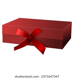 red gift box with ribbon vector illustration