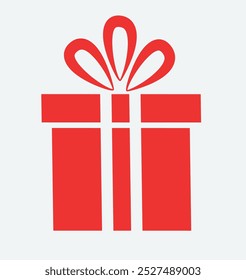 Red Gift Box Vector Art Illustration, Perfect for Holiday Celebrations, Presentations, and Festive Designs