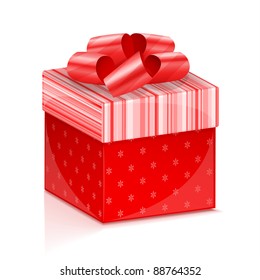 Ilustración vectorial de caja de regalo roja