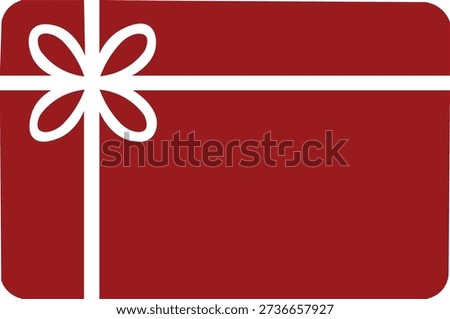 Red Gift Box with White Ribbon and Bow Icon Representing Celebration, Holidays, Birthday, Christmas, and Gift Giving in Minimalist Graphic Design