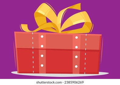red gift box with yellow ribbon