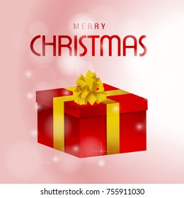 Red gift box with yellow ribbon and bow
