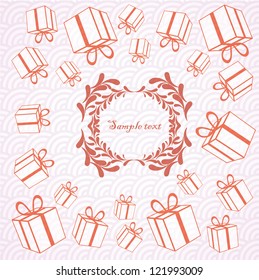 Rote Geschenkbox   Hintergrund. Eps10 .Bild enthält Transparenz und verschiedene Mischmodi