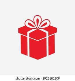 Red gift boxes icon set symbol and vector,Can be used for web, print and mobile