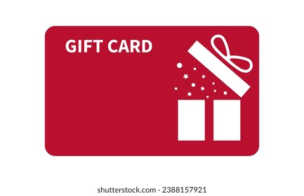 Red gift card icon. Shopping gift card. Vector illustration isolated on white background	
