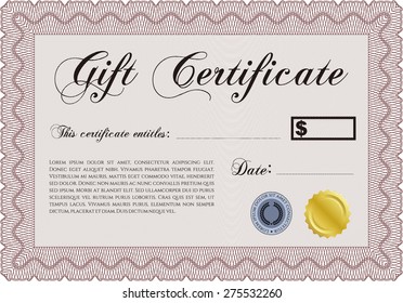 Red gift certificate