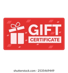 El certificado de regalo rojo muestra un ícono de regalo, invitando a los Clientes a disfrutar de ofertas especiales y descuentos