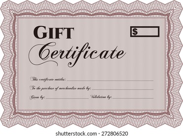 Red gift certificate template
