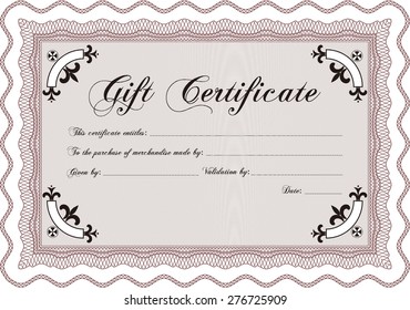 Red gift certificate template