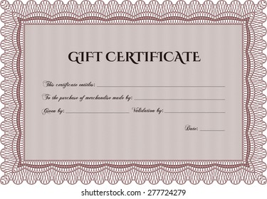 Plantilla de certificado de regalo rojo