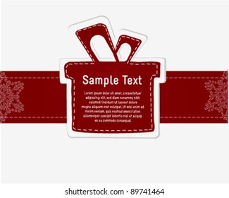 Red Gift Christmas Card Template