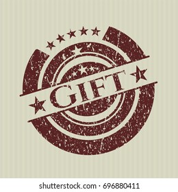 Red Gift distress rubber stamp