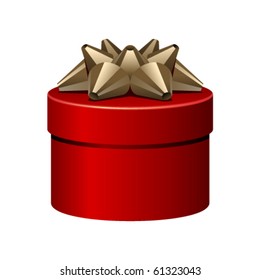 Rotes Geschenk mit goldener Schleife. EPS10