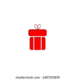 Red gift icon on white background