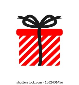 Red gift icon sign - stock vector