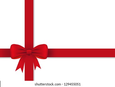 Red gift ribbon with a bow