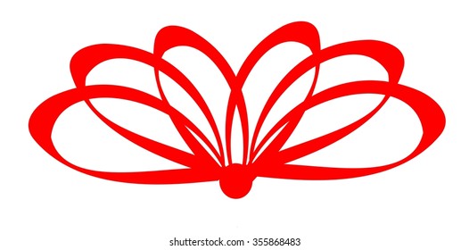 Red gift ribbon with bow 