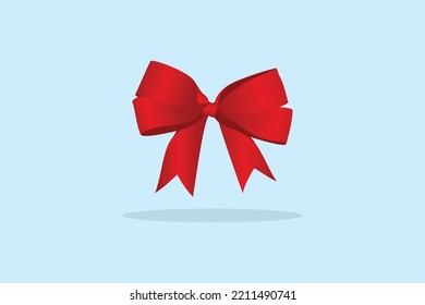 Rotes Geschenkband, Bogen-Vektorsymbol. Geschenkverpackung, Geschenksymbol, Geschenkkarten, Luxuspackung, Streamer, Bow Dekoration, Banderole, Weihnachtsfeier, Weihnachtsgeschenke.