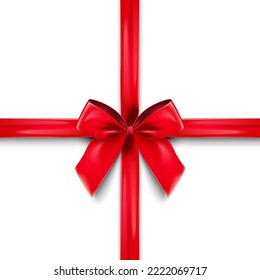 Cinta De Regalo Rojo Sobre Fondo Blanco