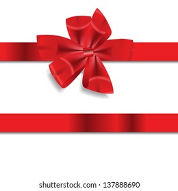 Red Gift Ribbon . Vector illustration