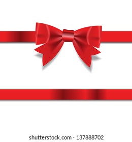 Red Gift Ribbon . Vector illustration