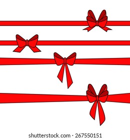 Red gift ribbons. Vector