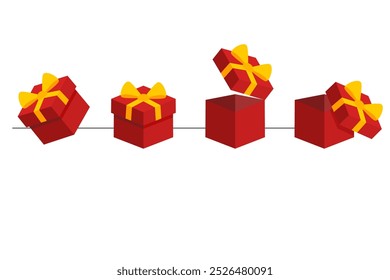 Red  gift set for Christmas celebration 