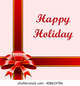 Red gift striped ribbons with red bow
