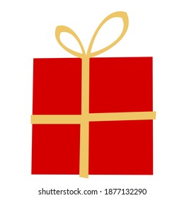 Red gift tied with a ribbon vector icon