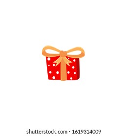 Red gift vector icon for web and design