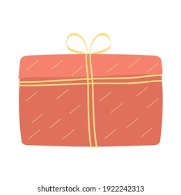 red giftbox present packing isolated icon vector illustration design