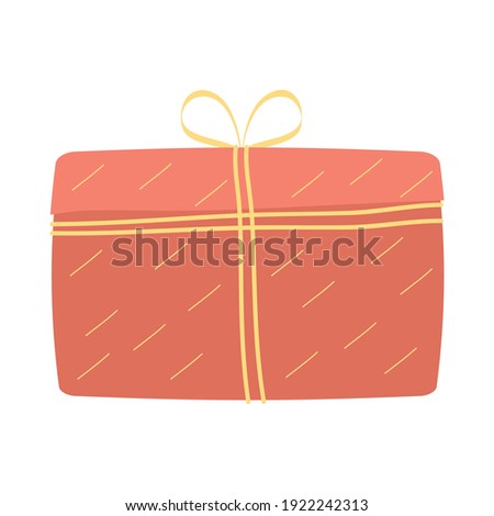 red giftbox present packing isolated icon vector illustration design