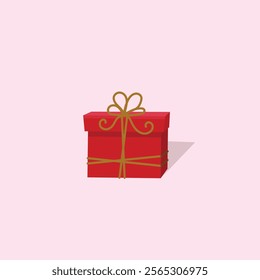 red gifts boxes icon suit for web poster, flyer, stylish brochure, greeting card, cover. Romantic valentine background