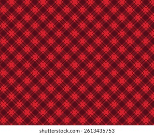 Red Gingham Checkered Pattern. Textile design of textured plaid. Checkered fabric pattern swatch for print, tartan, gift wrap, textiles, checkered background for tablecloth. Stripes crossed