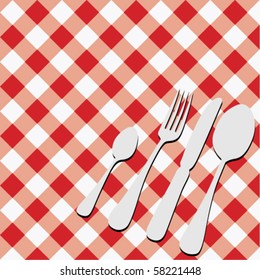 Red Gingham Menu Card