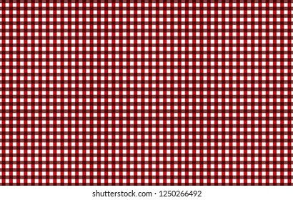 Red Gingham pattern tablecloths. Texture from squares for - plaid, , clothes, shirts, dresses, paper, bedding, blankets, quilts and other textile products. Vector illustration.EPS-10