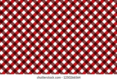 Red Gingham pattern tablecloths. Texture from squares for - plaid, , clothes, shirts, dresses, paper, bedding, blankets, quilts and other textile products. Vector illustration.EPS-10