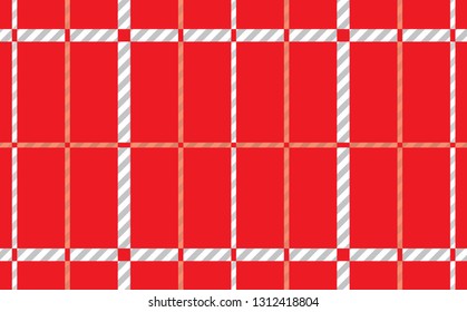 Red gingham pattern teblechloth.vector illustration.Texture from rhombus/squares for - plaid, tablecloths, clothes, shirts, dresses, bedding, blankets,quilts and other textile products. - Vector