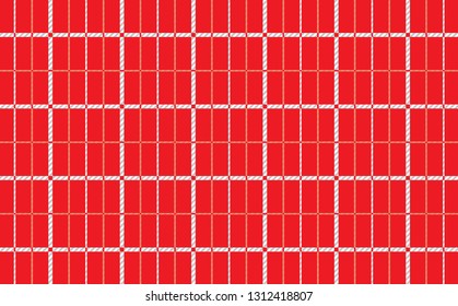 Red gingham pattern teblechloth.vector illustration.Texture from rhombus/squares for - plaid, tablecloths, clothes, shirts, dresses, bedding, blankets,quilts and other textile products. - Vector