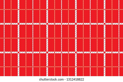 Red gingham pattern teblechloth.vector illustration.Texture from rhombus/squares for - plaid, tablecloths, clothes, shirts, dresses, bedding, blankets,quilts and other textile products. - Vector