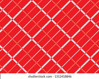 Red gingham pattern teblechloth.vector illustration.Texture from rhombus/squares for - plaid, tablecloths, clothes, shirts, dresses, bedding, blankets,quilts and other textile products. - Vector