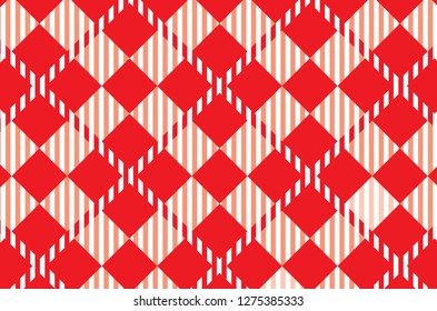 Red Gingham pattern. Texture from rhombus for - plaid, tablecloths,shirts,dresses,paper,bedding,blankets,quilts and other textile products.Vector illustration. - Vector
